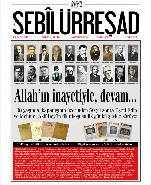 Sebilürreşad Sayı 1008 - Ağustos 2016