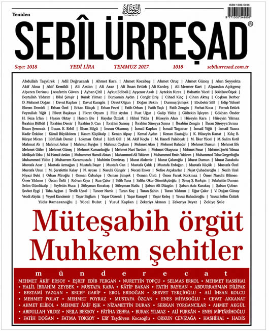 Sebilürreşad Sayı 1018 - Temmuz 2017