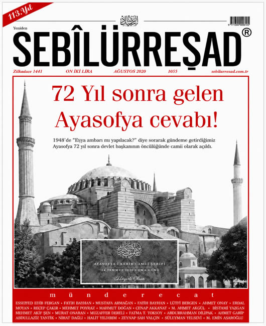 Sebilürreşad Sayı 1055 - Ağustos 2020