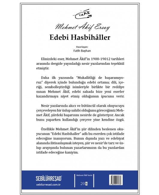 SB009/ EDEBİ HASBİHÂLLER - MEHMET ÂKİF ERSOY